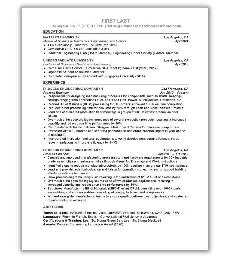 Resume Template to use for Weapons Engineering