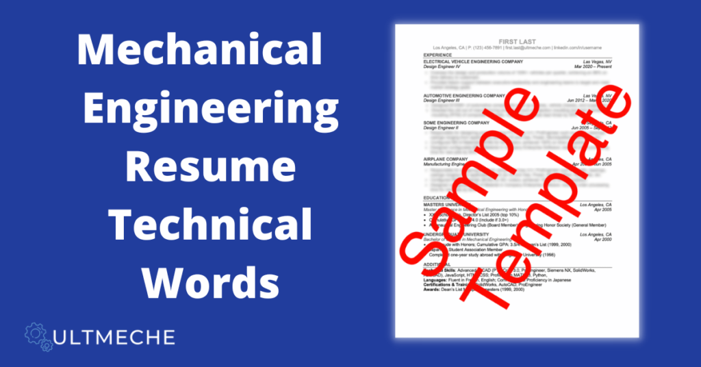 Mechanical Engineering Resume Technical Words - Featured Image