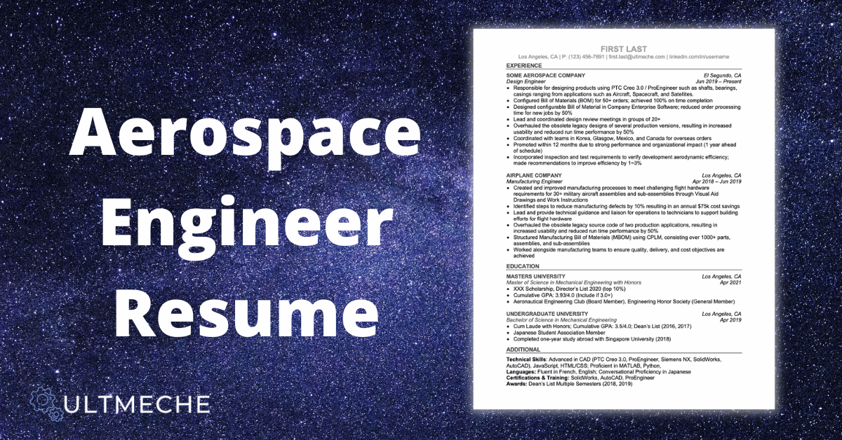 Aerospace Engineer Resume - ULTMECHE