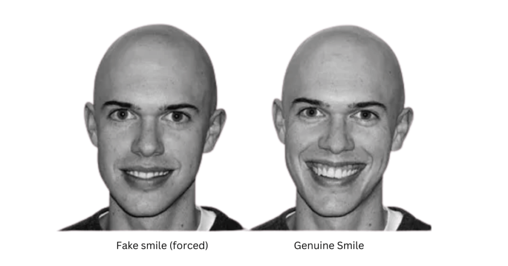 Fake smile vs. genuine smile