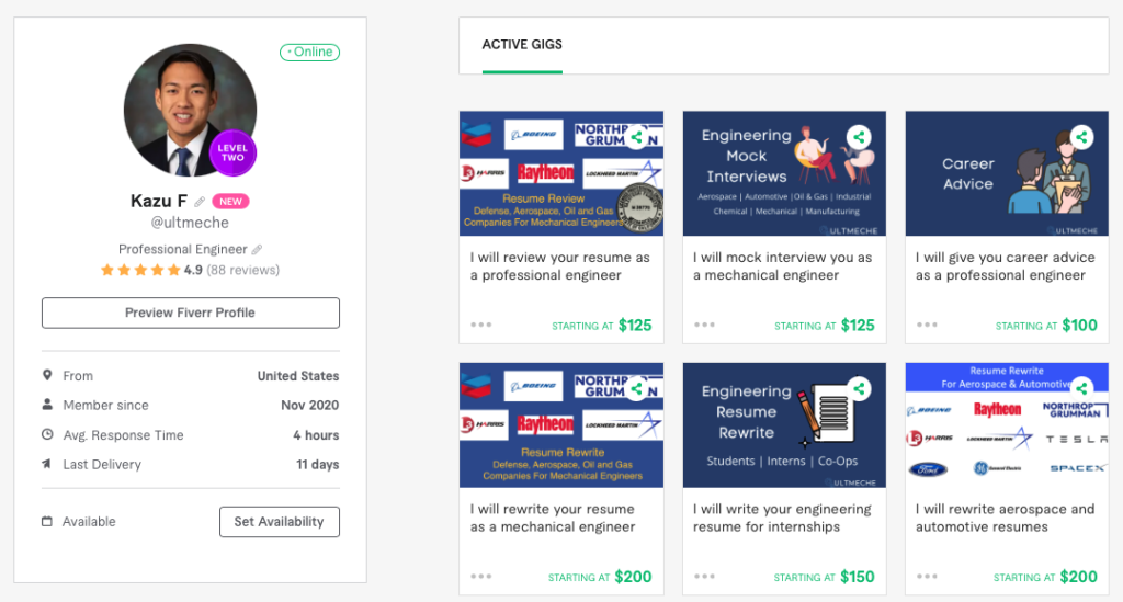 Fiverr Resume Writer - Ultmeche