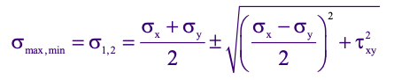 Mohr's Circle - Principal Stress Equations