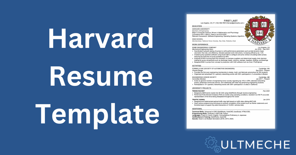 harvard recommended resume template