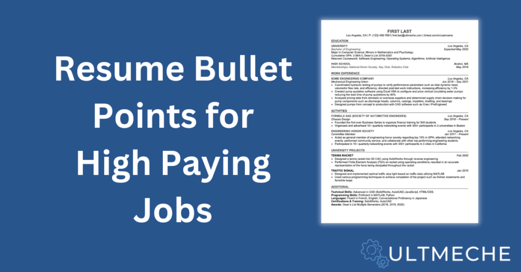 Resume Bullet Point - High Paying Jobs