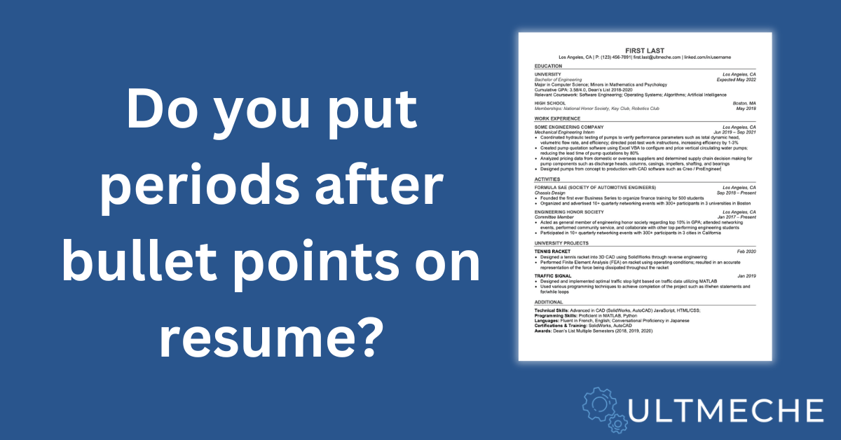 Do You Put Periods After Bullet Points on Resume? ULTMECHE