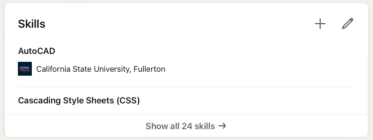 LinkedIn Skills Edit
