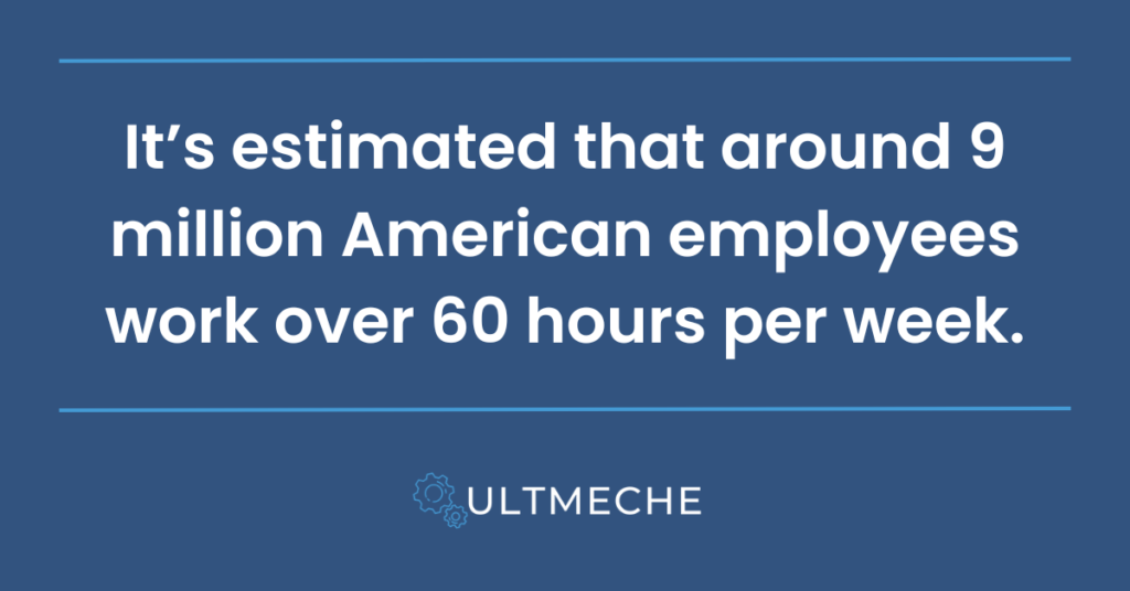 exempt vs nonexempt - it's estimated that around 9 million American employees work over 60 hours per week.