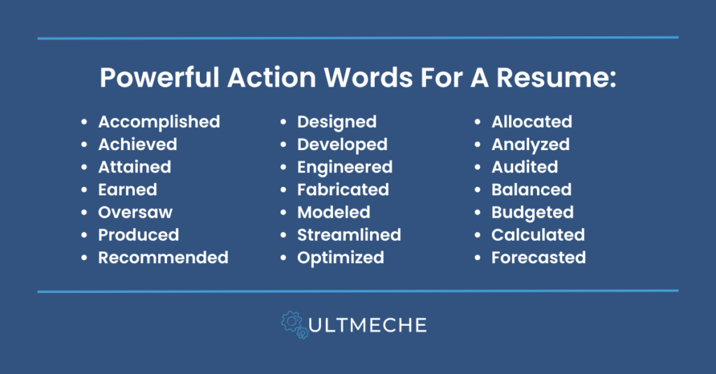 powerful action words for a resume