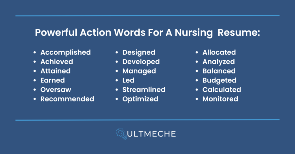 action verbs for nursing resume