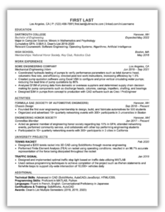 Dartmouth Resume Template - ULTMECHE